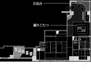 月見台 掘ごたつ 檜風呂